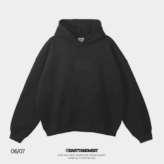 Over size hoodie black logo